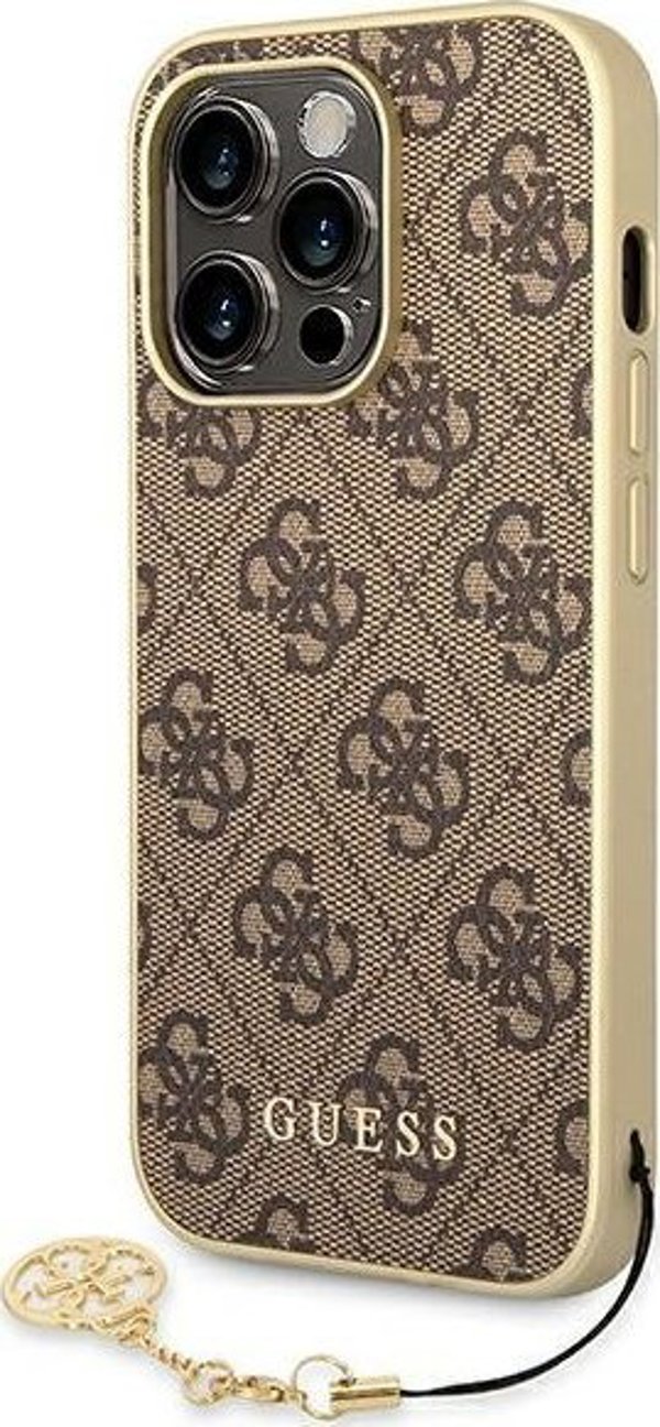 Guess Θήκη Guess GUHCP14LGF4GBR Apple iPhone 14 Pro καφέ σκληρή θήκη 4G Charms Collection