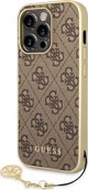 Guess Θήκη Guess GUHCP14LGF4GBR Apple iPhone 14 Pro καφέ σκληρή θήκη 4G Charms Collection