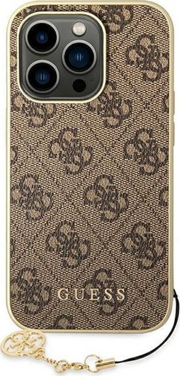 Guess Θήκη Guess GUHCP14LGF4GBR Apple iPhone 14 Pro καφέ σκληρή θήκη 4G Charms Collection