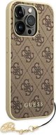 Guess Θήκη Guess GUHCP14LGF4GBR Apple iPhone 14 Pro καφέ σκληρή θήκη 4G Charms Collection