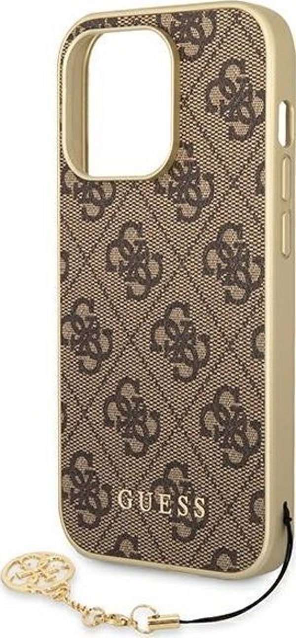 Guess Θήκη Guess GUHCP14LGF4GBR Apple iPhone 14 Pro καφέ σκληρή θήκη 4G Charms Collection