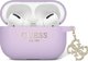 Guess Guess GUAP2LECG4U κάλυμμα AirPods Pro 2 μωβ Υγρή Σιλικόνη Glitter Τρίγωνο Γούρι
