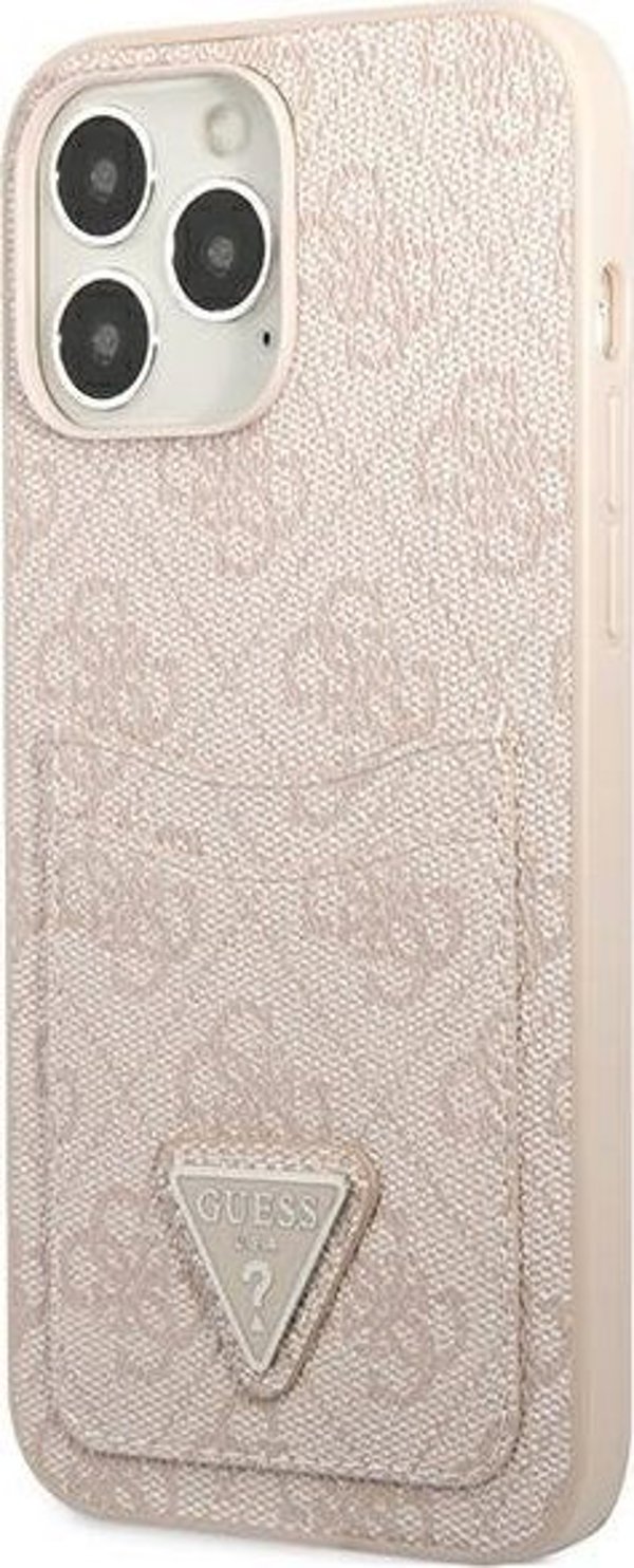 Guess case for iPhone 13 Pro Max 6,7" GUHCP13XP4TPP pink hardcase 4G Triangle Logo Cardslot 3666339047757