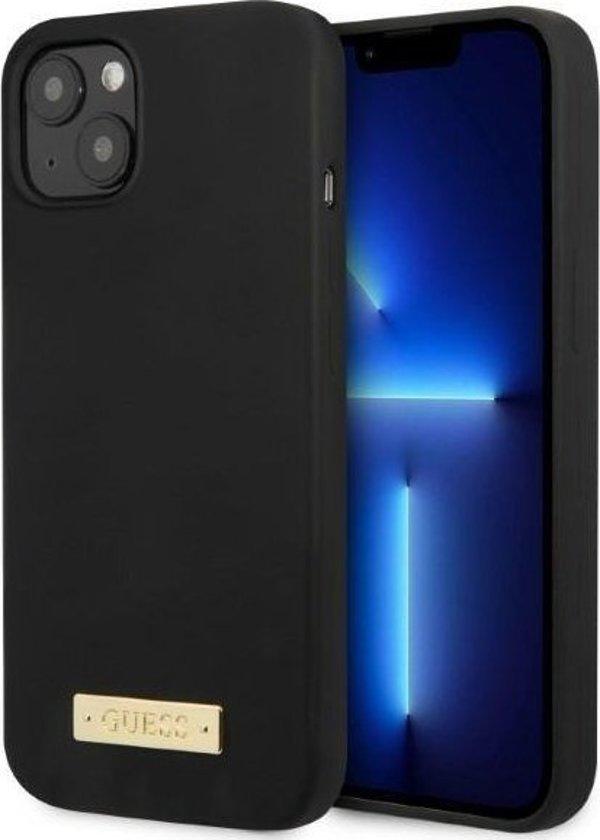 Guess Guess GUHMP13MSPLK iPhone 13 6,1" μαύρη σκληρή θήκη σιλικόνης Silicone Logo Plate MagSafe NoSize
