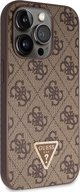 Guess case for iPhone 14 Pro 6,1" GUHCP14LP4TDSCPW brown HC PU Leather Metal Logo Strass Crossbody 3666339146924