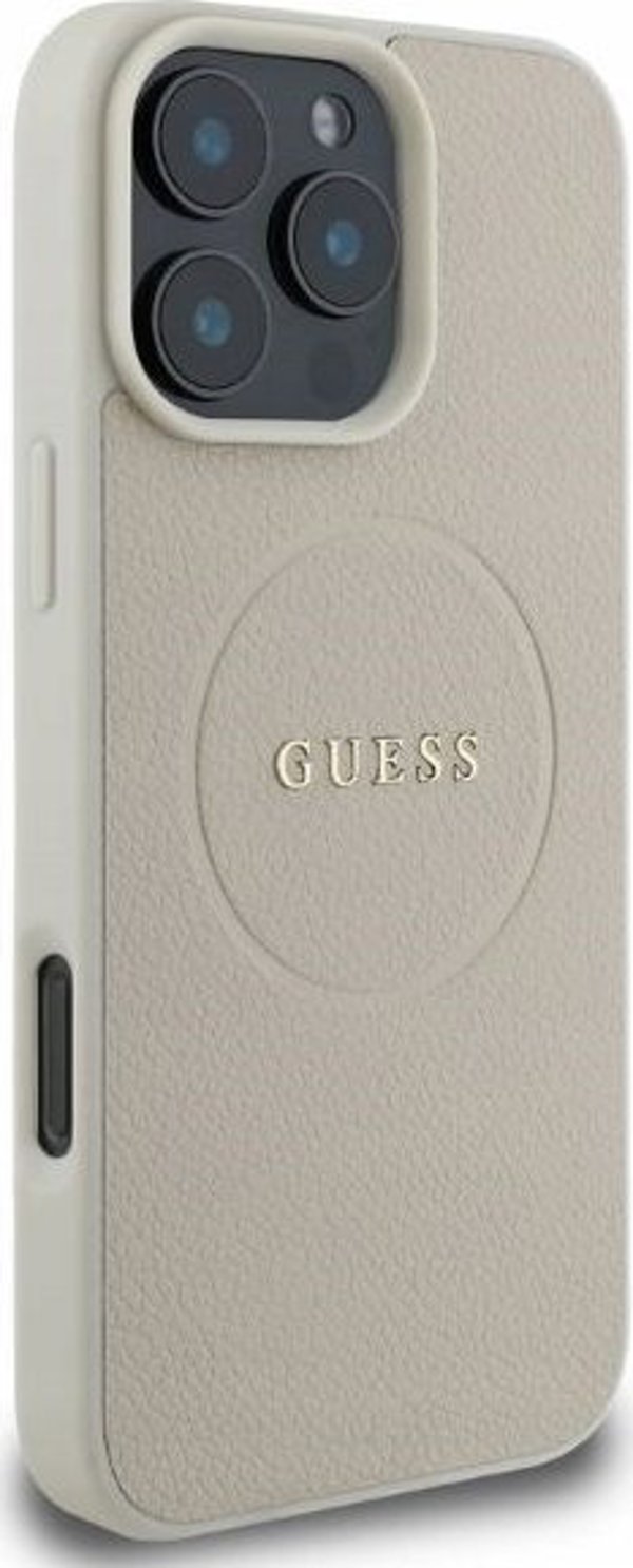 Guess Guess GUHMP16XPGHSMME iPhone 16 Pro Max 6.9" θήκη σκληρή Grained Ring MagSafe μπεζ