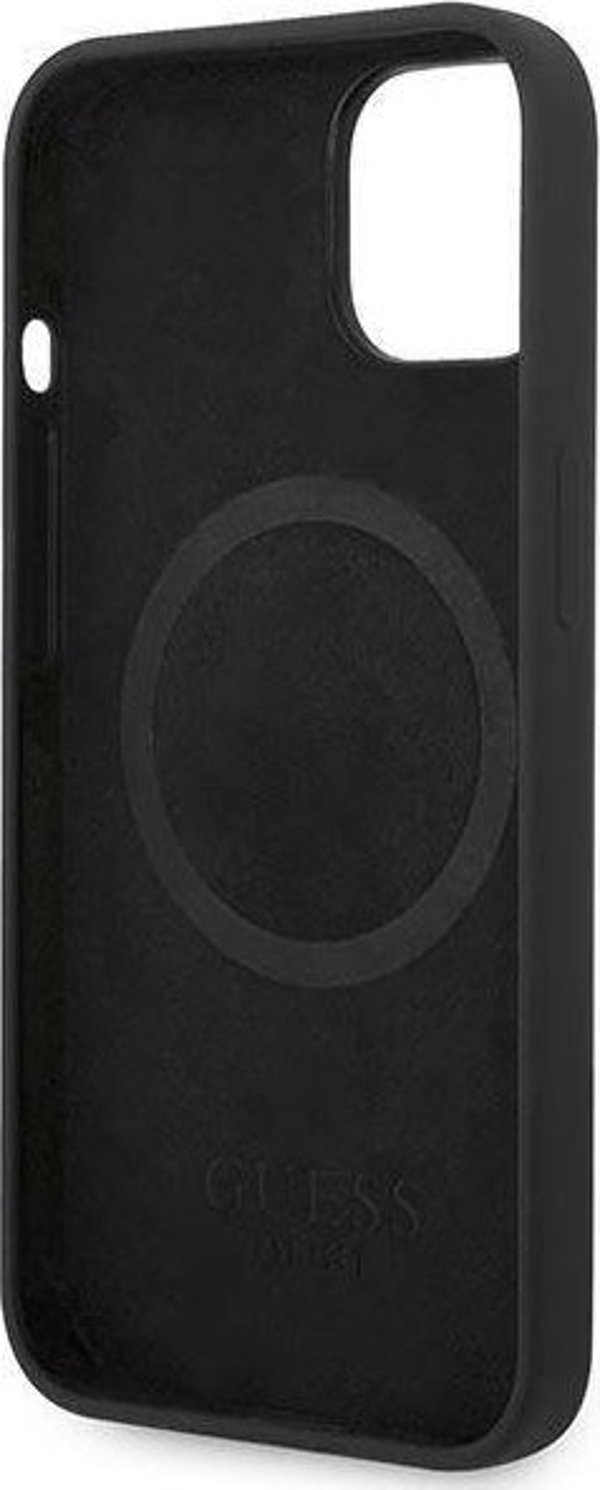 Guess Θήκη Guess GUHMP14MSBPLK Apple iPhone 14 Plus μαύρη σκληρή θήκη Σιλικόνης Λογότυπο Πλάκα MagSafe