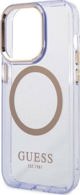 Guess Θήκη Guess GUHMP14LHTCMU Apple iPhone 14 Pro μοβ σκληρή θήκη Gold Outline Translucent MagSafe