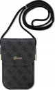 Guess Guess 4G Metal Script Logo - Τσάντα crossbody για τηλέφωνο (μαύρο)