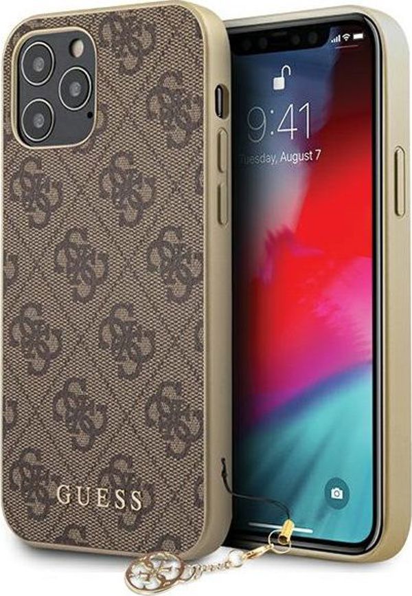 Guess Guess GUHCP12MGF4GBR iPhone 12/12 Pro 6,1" καφέ σκληρή θήκη 4G Charms Collection