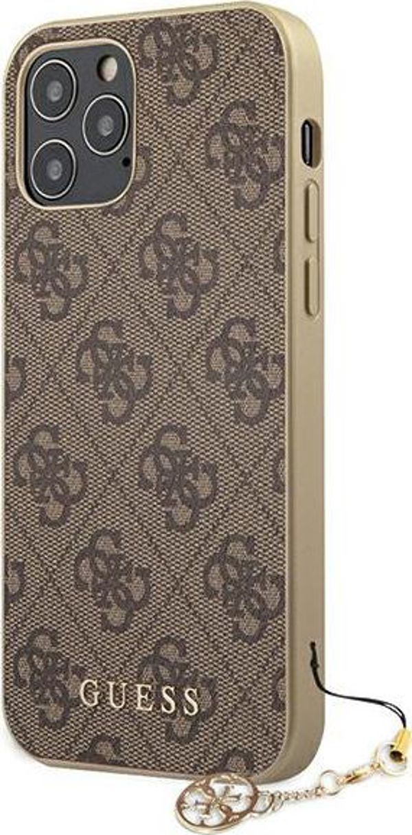 Guess Guess GUHCP12MGF4GBR iPhone 12/12 Pro 6,1" καφέ σκληρή θήκη 4G Charms Collection