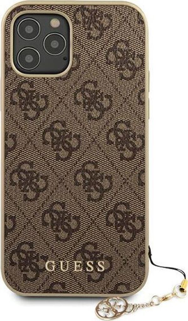 Guess Guess GUHCP12MGF4GBR iPhone 12/12 Pro 6,1" καφέ σκληρή θήκη 4G Charms Collection