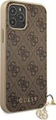 Guess Guess GUHCP12MGF4GBR iPhone 12/12 Pro 6,1" καφέ σκληρή θήκη 4G Charms Collection