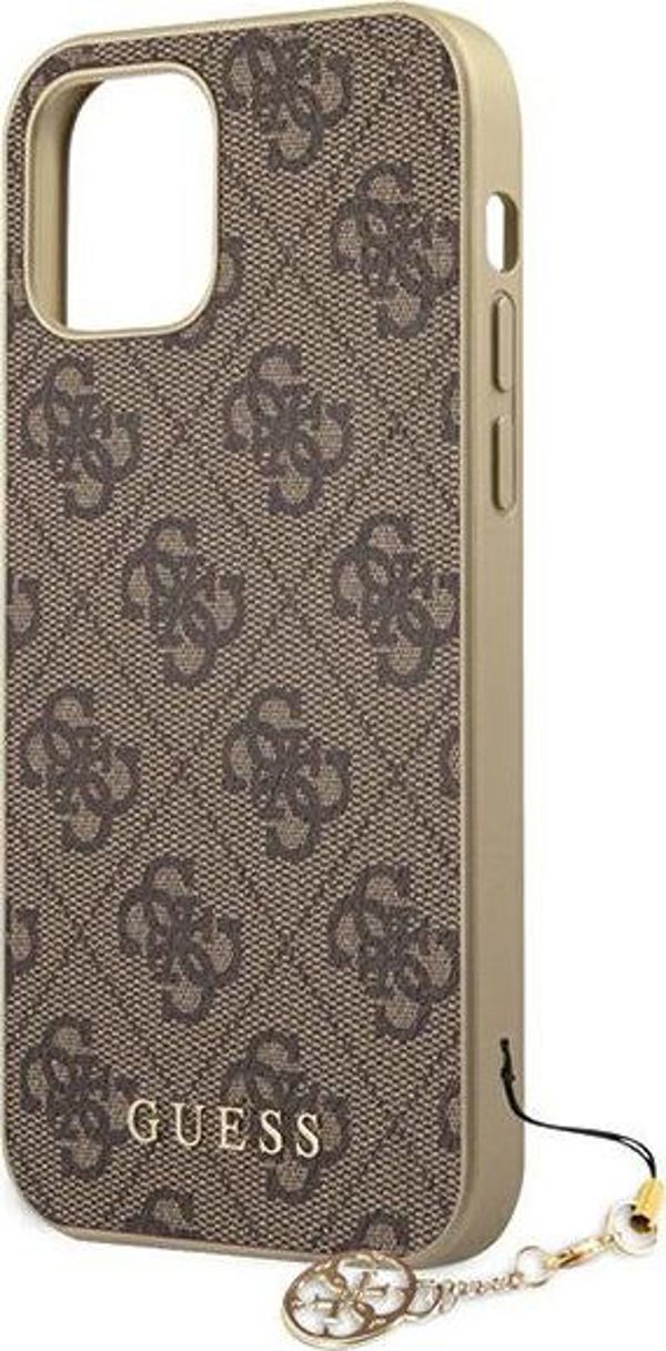 Guess Guess GUHCP12MGF4GBR iPhone 12/12 Pro 6,1" καφέ σκληρή θήκη 4G Charms Collection