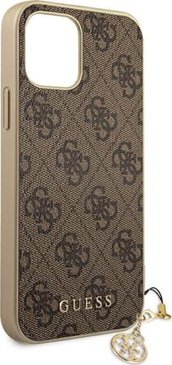 Guess Guess GUHCP12MGF4GBR iPhone 12/12 Pro 6,1" καφέ σκληρή θήκη 4G Charms Collection