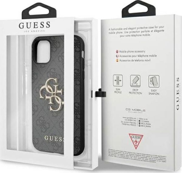 Guess Guess GUHCN614GMGGR iPhone 11 6,1" γκρι σκληρή θήκη 4G Μεγάλο Μεταλλικό Λογότυπο