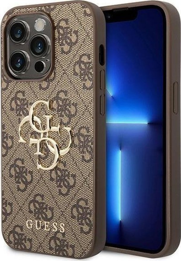 Guess Guess GUHCP15L4GMGBR iPhone 15 Pro 6.1" καφέ σκληρή θήκη 4G Μεγάλο Μεταλλικό Λογότυπο