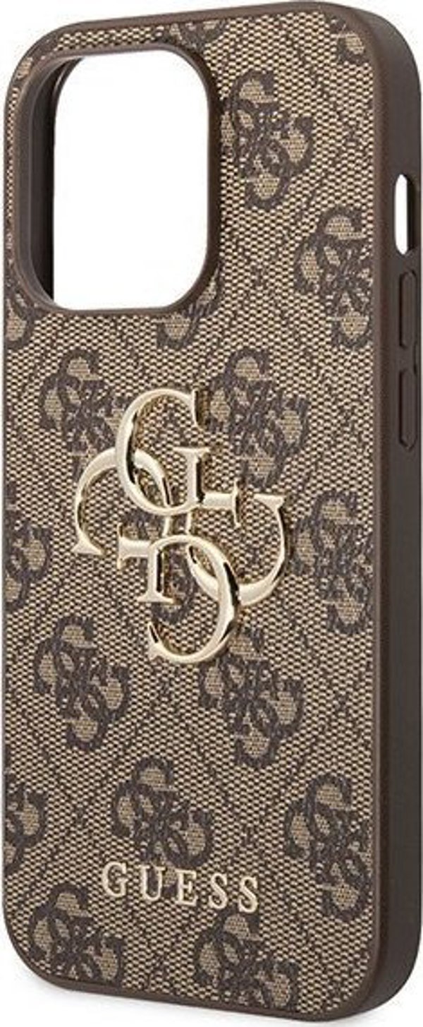 Guess Guess GUHCP15L4GMGBR iPhone 15 Pro 6.1" καφέ σκληρή θήκη 4G Μεγάλο Μεταλλικό Λογότυπο