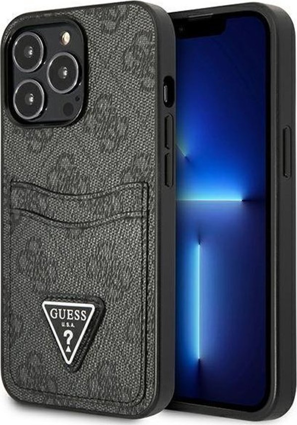Guess Guess GUHCP13LP4TPK iPhone 13 Pro / 13 6,1" μαύρο/black σκληρή θήκη 4G Triangle Logo Cardslot NoSize