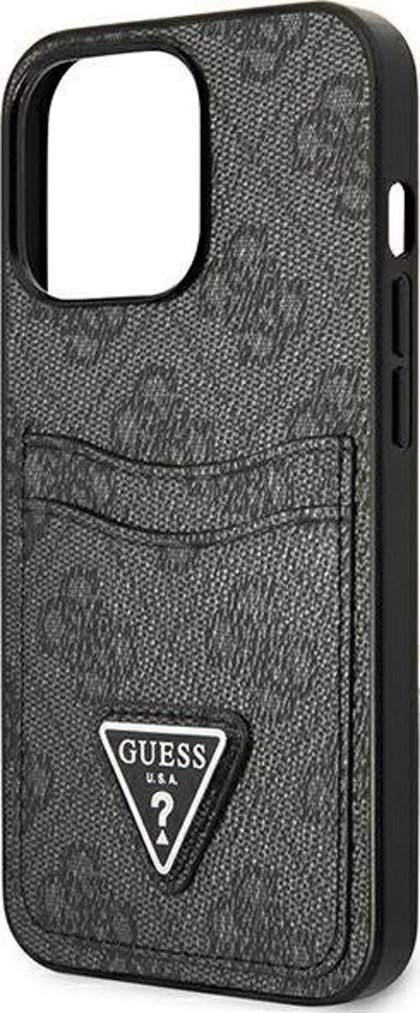 Guess Guess GUHCP13LP4TPK iPhone 13 Pro / 13 6,1" μαύρο/black σκληρή θήκη 4G Triangle Logo Cardslot NoSize