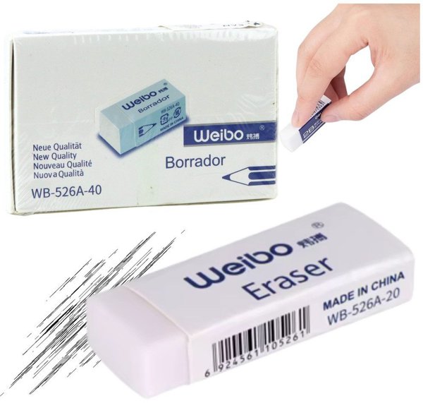 Lean Γόμα Σβήστρα WB-526A-40 Λευκή Σχολική & Γραφείου 3.5cm