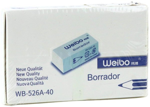 Lean Γόμα Σβήστρα WB-526A-40 Λευκή Σχολική & Γραφείου 3.5cm