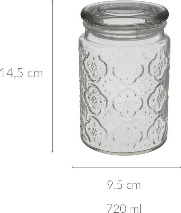 Γυάλινο δοχείο με καπάκι DOLCE, 720 ml 5five