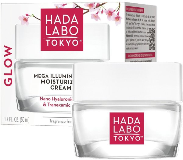 Hada Labo Tokyo, Glow, Hyaluronic Acid, Illuminating & Moisturizer, Day & Night, Gel Cream, Face, 50 ml For Women