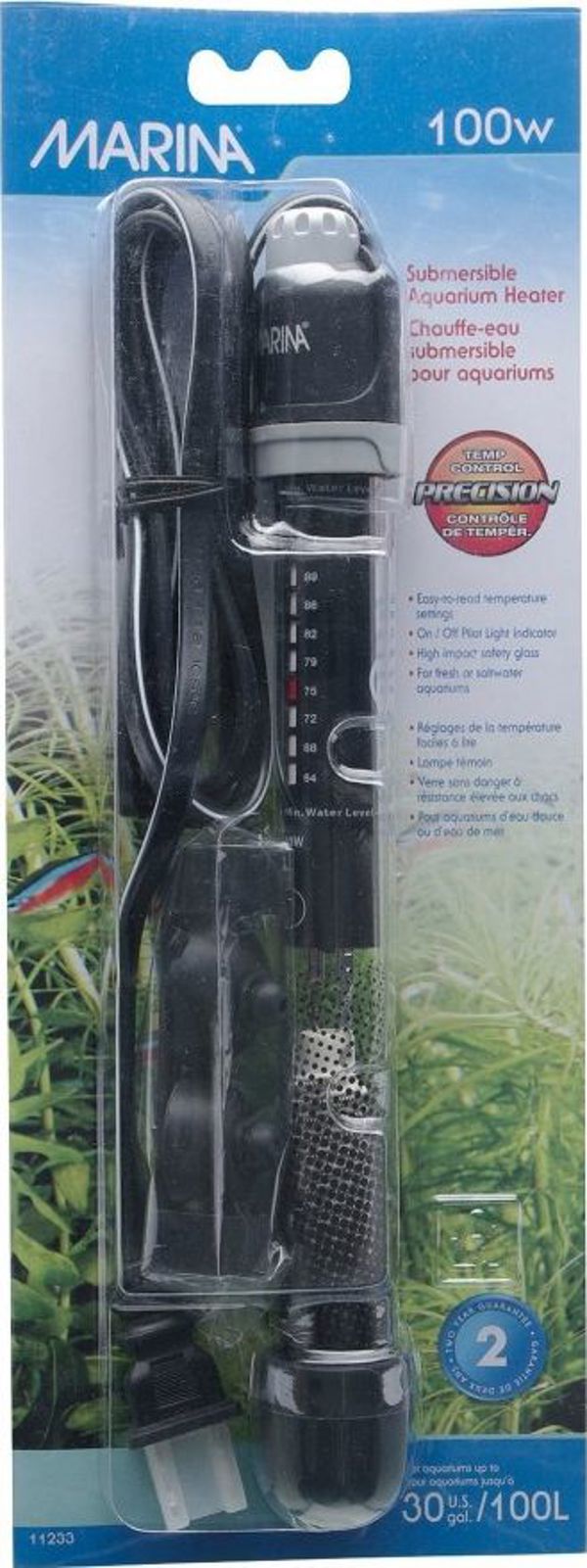 Θερμοσίφωνο Ενυδρείου Hagen Marina 100W, 22εκ. – Ρυθμιζόμενος Θερμαντήρας για Ενυδρεία