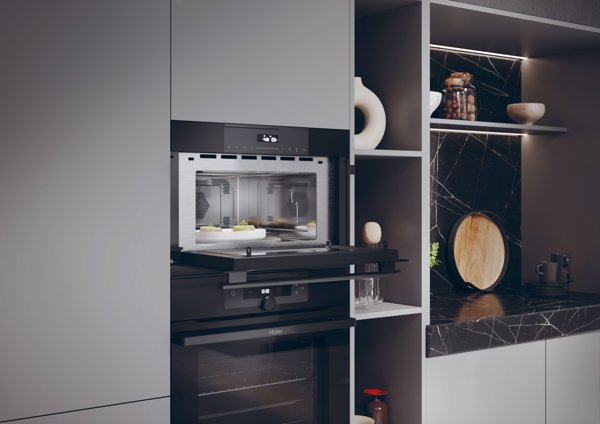 Haier HWO38MG4HXBD Microwave Oven with Grill, Built-in, Touch control, 1100 W, Black | Haier