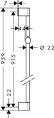 Στήριγμα ντους Hansgrohe Unica Croma 90 cm, 26506000, χρώμιο