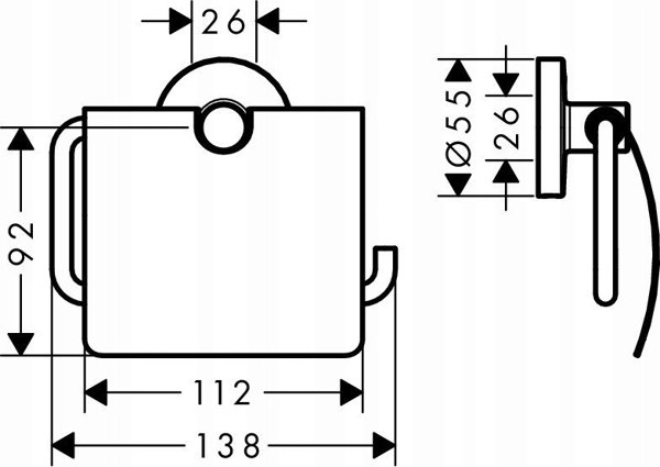 Θήκη για χαρτί υγείας Hansgrohe Logis E 10396258 4059625123119