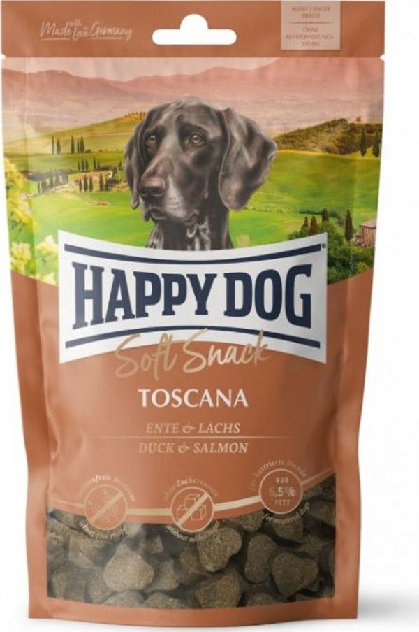 Happy Dog Soft Snack Toscana Λιχουδιές για Ενήλικους Σκύλους με Πάπια & Σολομό, 100g