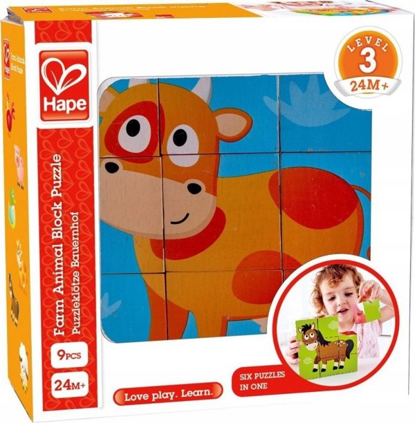 Hape HAPE Farm Animal Block Puzzle, E1618A