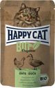 Happy Cat Bio Organic Υγρή Τροφή για Ενήλικες Γάτες με Κοτόπουλο και Πάπια, 85g