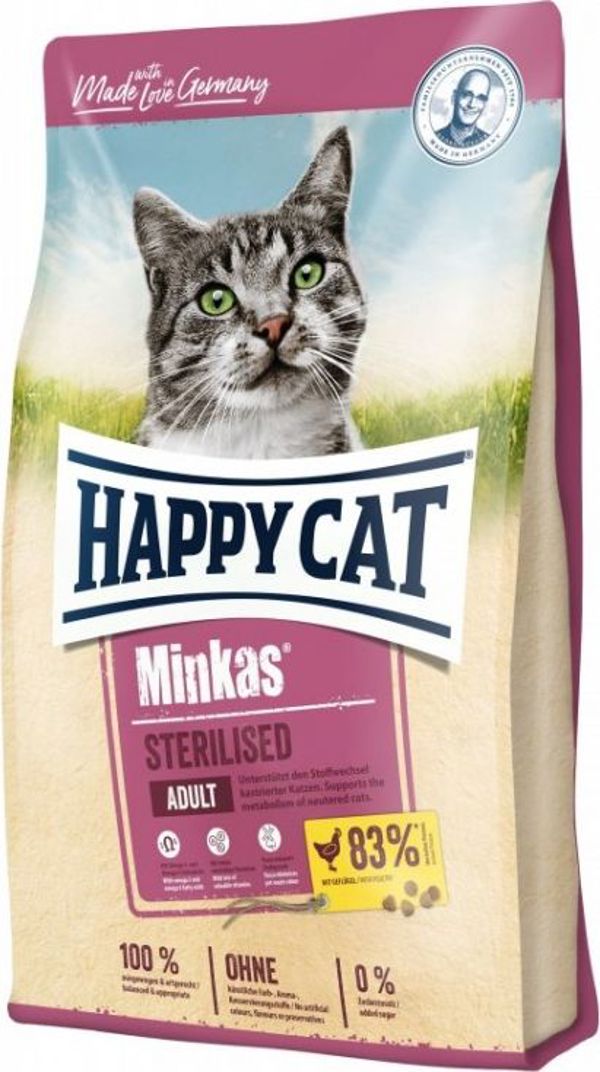 Happy Cat Minkas Sterilised Πουλερικά Ξηρά Τροφή Γάτας 500g