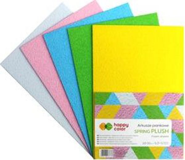 Χαρτόνια αφρού A4 5 χρώματα Spring Plush HAPPY COLOR