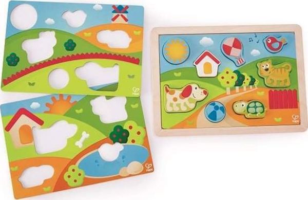 Hape HAPE Puzzle 3 in 1 sunny valley univ 5795757 6943478016958