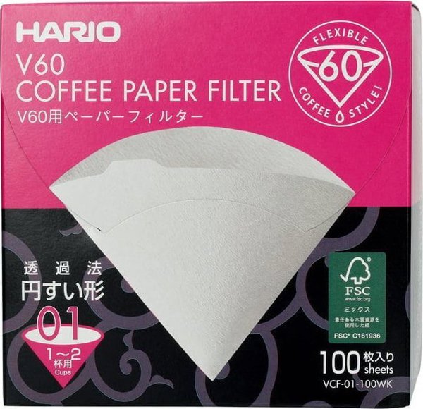 Hario FILTR PAPIEROWY HARIO V60 01 100 SZT.