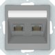 Harry Potter Πρίζα Διπλή 2 Θέσεων Γκρι KLRJ45-26E2-02 QR