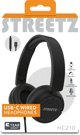 HC210 ausinės STREETZ, mikrofonas, garsumo reguliavimas, USB-C, juodos / HC210-BLK / 6612120