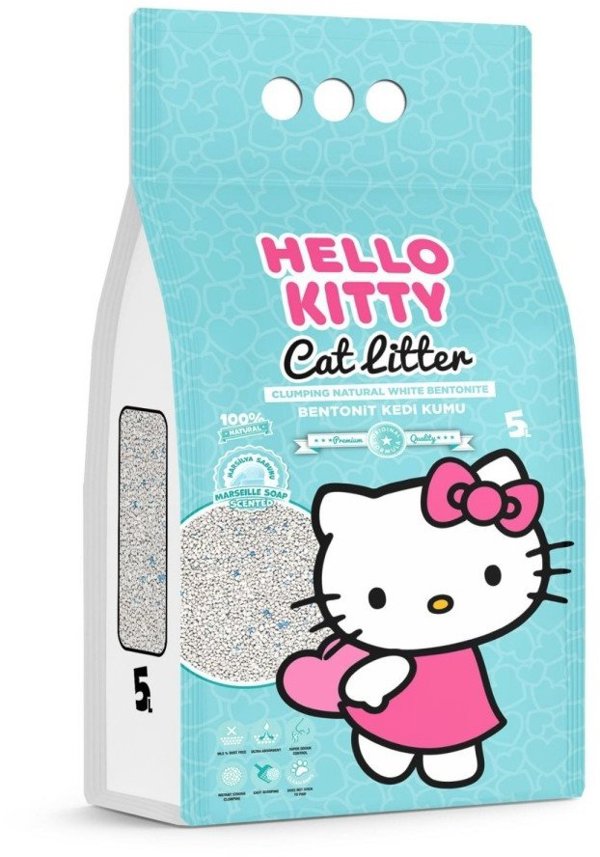 Garfield Hello Kitty Άμμος Γάτας Μπεντονίτη με Άρωμα Σαπούνι Μασσαλίας 5L