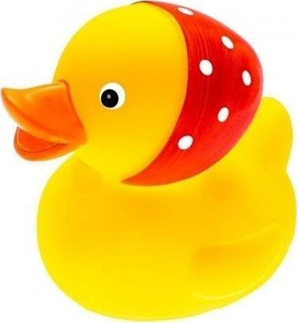 Hencz Toys Πάπια Μπάνιου Mom's Care με Μαντήλι, Παιχνίδι για Μωρά 0+, Χωρίς BPA, Πολυχρωμη
