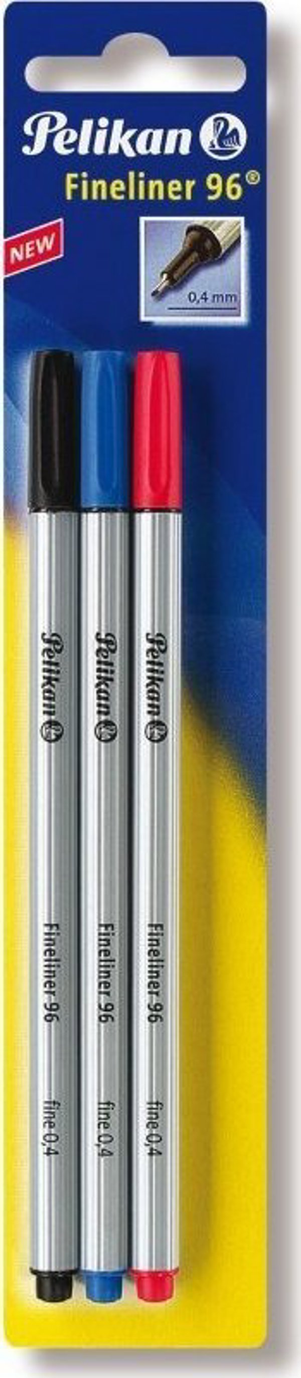 Pelikan Fineliner 96 Στυλό Γραφής 0.4mm, Σετ 3 Τεμάχια, Μαύρο