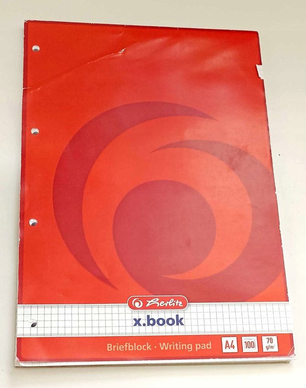 Herlitz Herlitz 733436 σημειωματάριο A4 100 φύλλα Κόκκινο, Λευκό