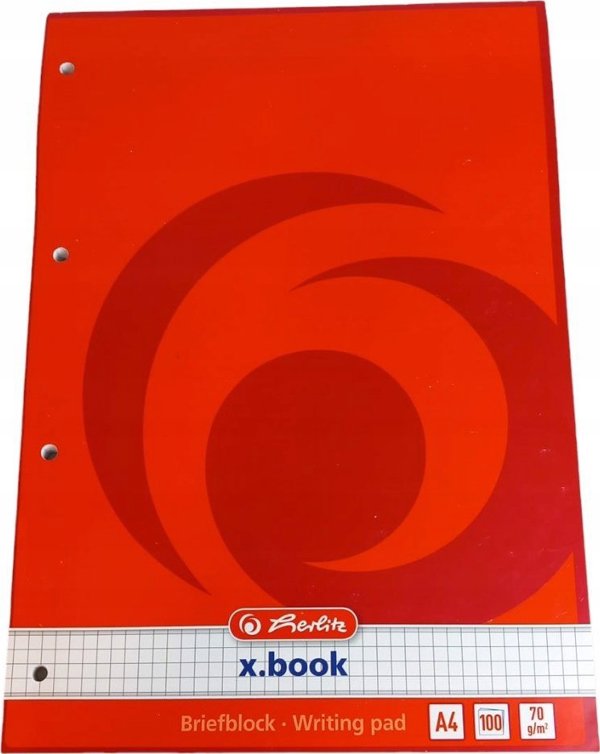 Herlitz Herlitz 733436 σημειωματάριο A4 100 φύλλα Κόκκινο, Λευκό