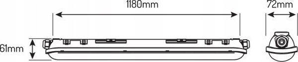 Ερμητικός φωτιστικός TRI-PROOF, 230Vac, 40W, 150lm/W, 118cm, IP65, IK08, 5000K, LINKER, LED line PRIME
