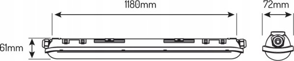 Ερμητικός φωτιστικός σώμα TRI-PROOF, 230Vac, 40W, 150lm/W, 118cm, IP65, IK08, 4000K, LINKER, LED line PRIME