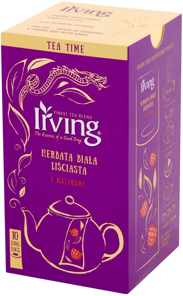 Λευκό τσάι με σμέουρα Irving 10x4g φακελάκια μεγάλου μεγέθους