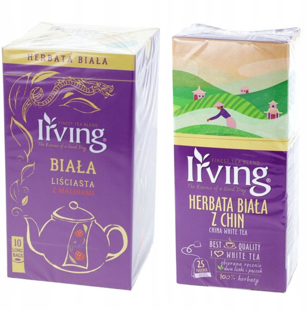Λευκό τσάι με σμέουρα Irving 10x4g φακελάκια μεγάλου μεγέθους
